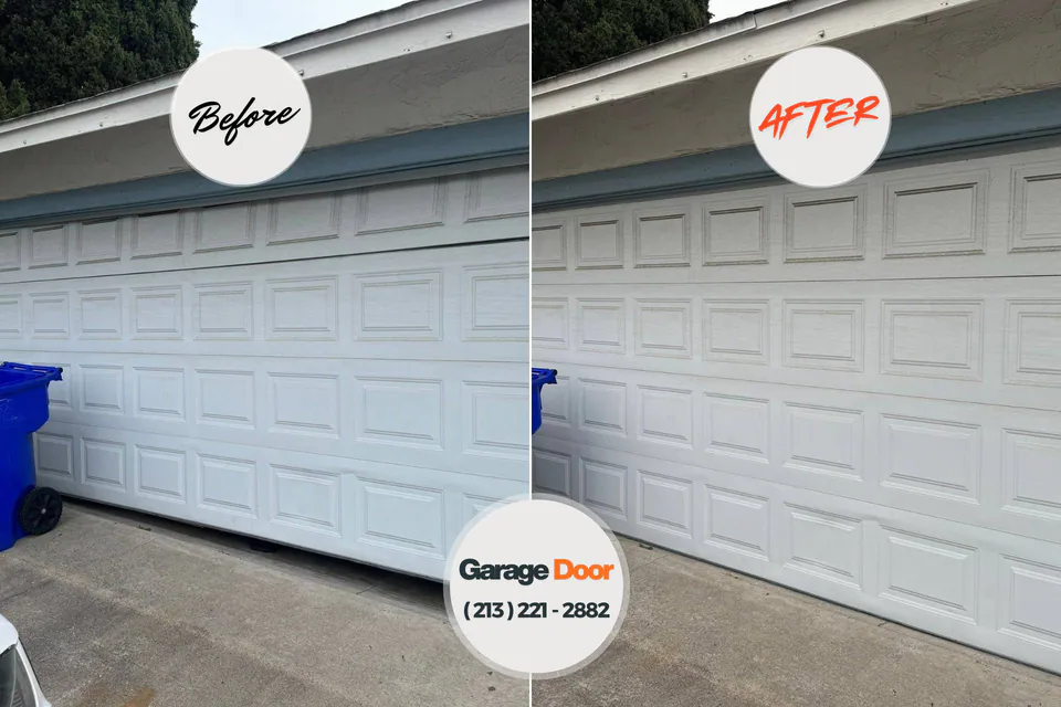 Before and after: garage door repair Lakewood Club, MI